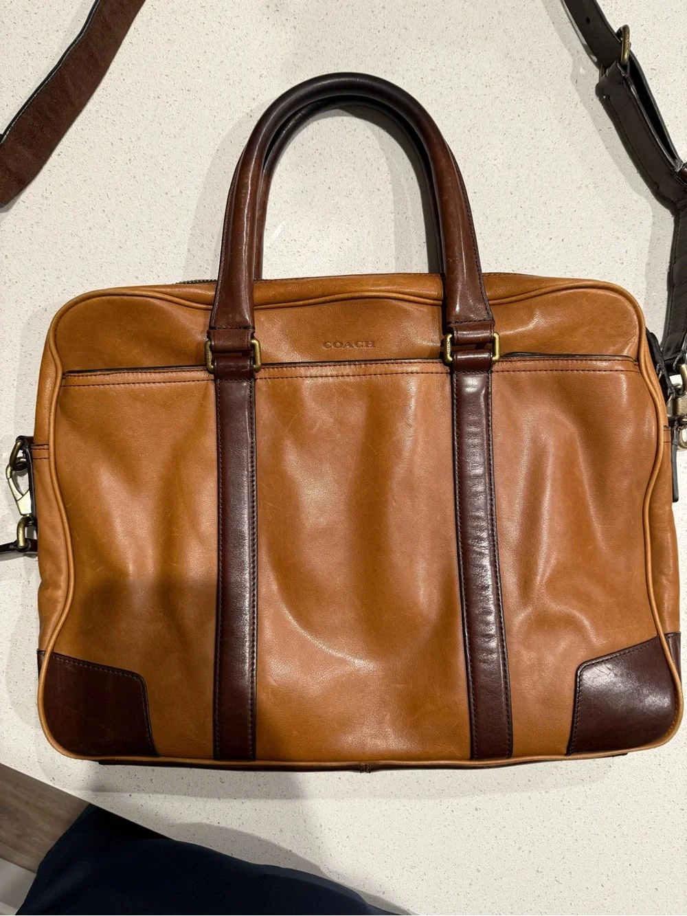 Coach Men’s Bleeker Briefcase 71012 || Vintage Mahogany Brown Leather